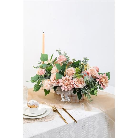 Artificial Flowers Combo Box Set Gradient Color Flower Leaf with Stems for DIY - Picture 4 of 6